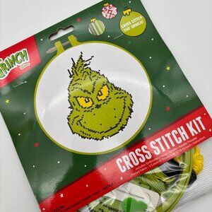 The Grinch Dr. Seuss Cross Stitch Kit with Embroidery Hoop Thread Needle NEW